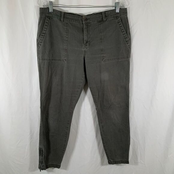 Gap Pants Women's 12 Solid Grey Pull On Elastic Waist High Rise - Picture 1 of 9